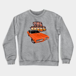 Classic car shirt featuring orange 69 Pontiac GTO Judge Crewneck Sweatshirt